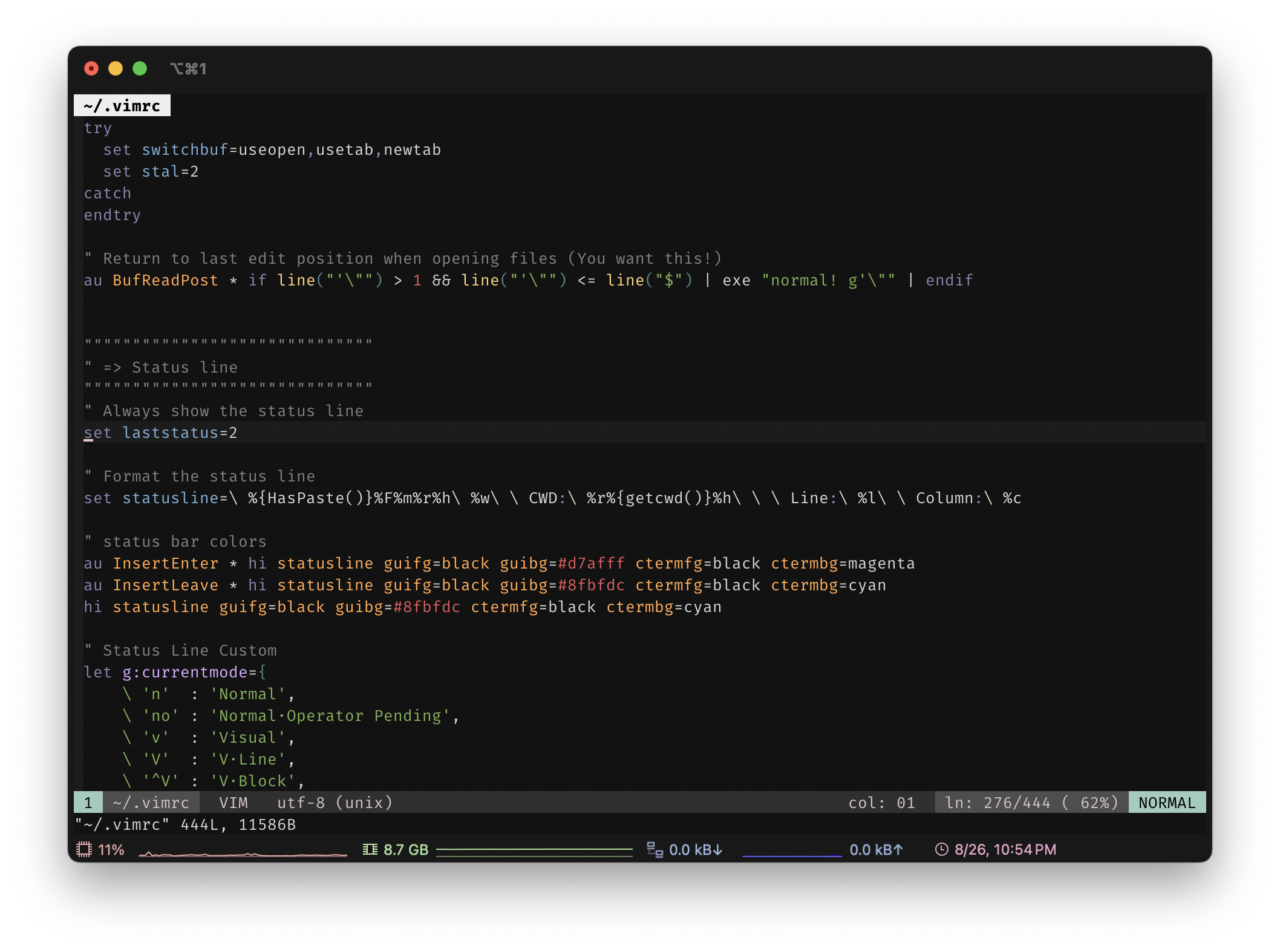 vim theme