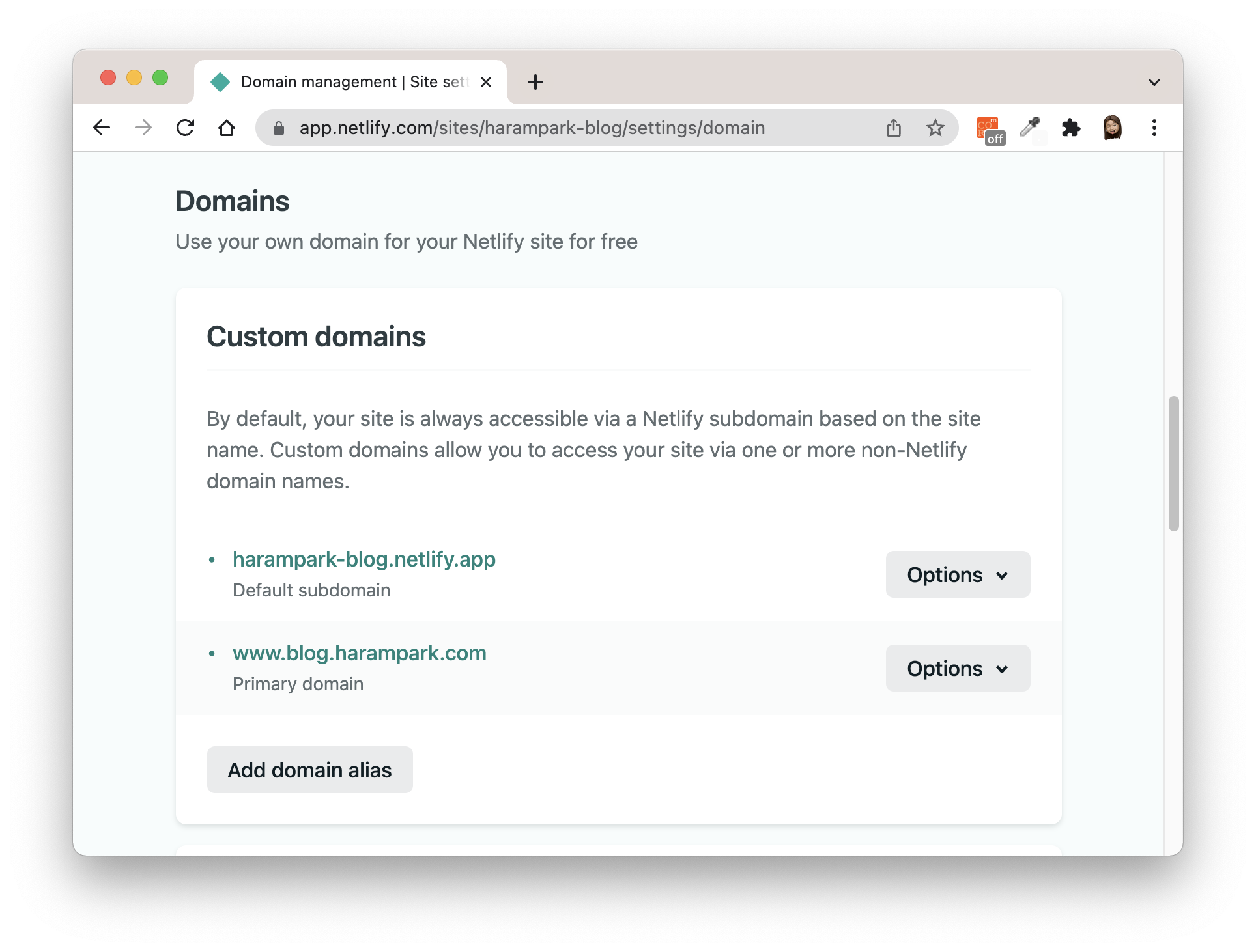 Netlify custom domain