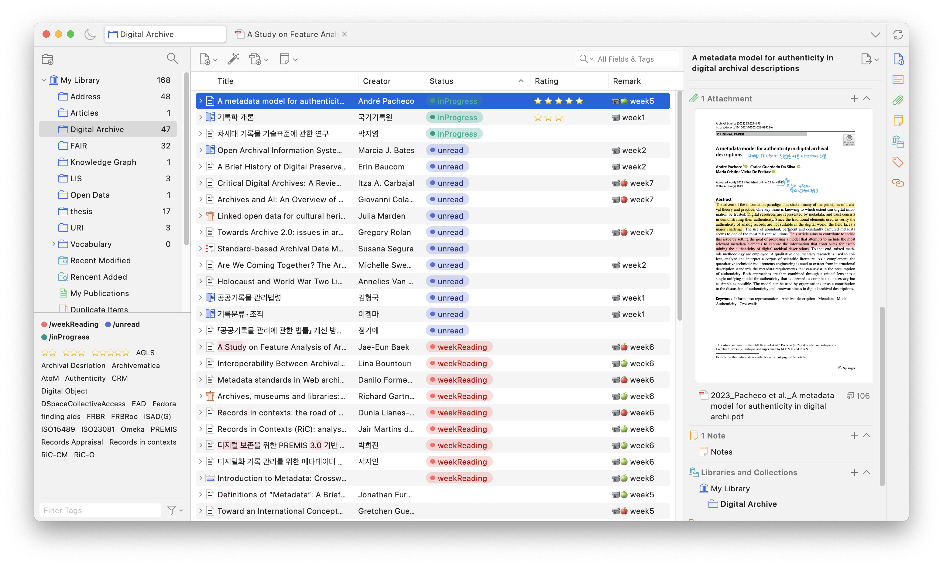 final zotero view